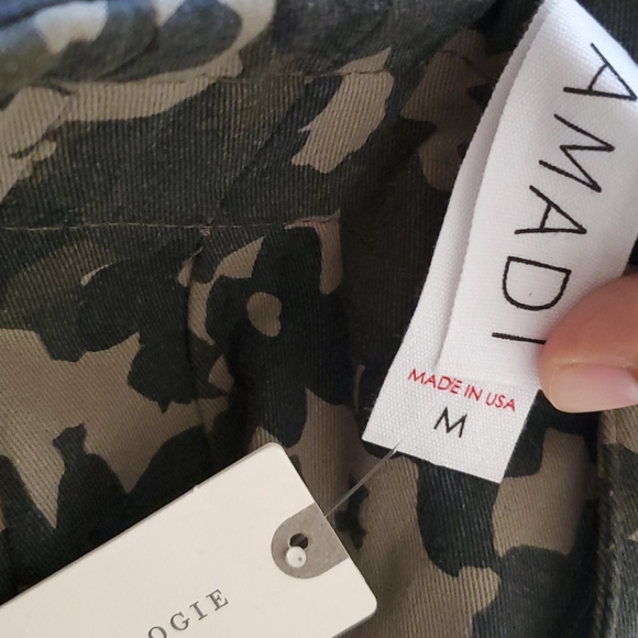 Anthropologie Amadi Green Camo Floral High Rise Pants Medium - Picture 10 of 12